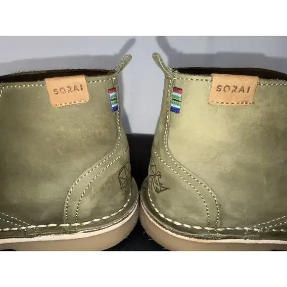 Veldskoen SORAI Leather Chukka Boots Olive Green Safari Rhino Design M10 W11.5 - Picture 9 of 10
